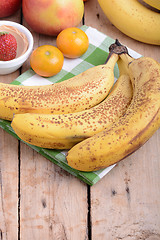 Image showing fruits, mandarin and bananas, food