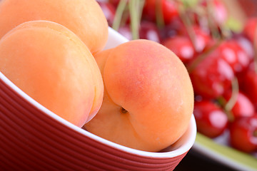 Image showing Summer Fruits, cherries, apricots