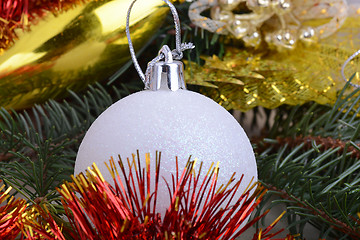 Image showing Christmas composition with Christmas balls and Christmas decoration