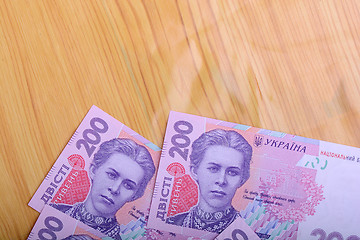 Image showing european money, ukrainian hryvnia close up