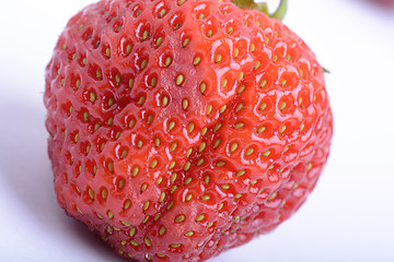 Image showing fresh strawberries close up isolated on a white background