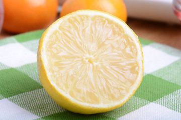 Image showing extreme closeup of a lemon fruit texture