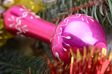 Image showing Christmas composition with Christmas balls and Christmas decoration