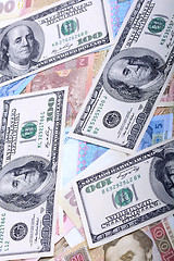 Image showing Ukrainian hryvnia and the american dollars