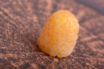 Image showing Close up of yellow raspberries