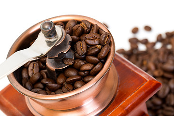 Image showing Coffee Grinder with Coffee Beans