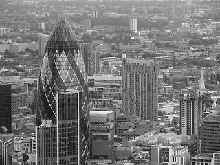 Image showing Black and white Aerial view of London