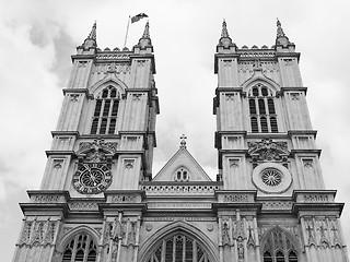 Image showing Black and white Westminster Abbey in London