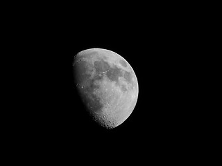 Image showing Black and white Gibbous moon