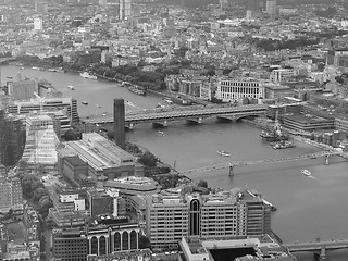 Image showing Black and white Aerial view of London