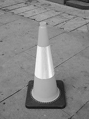 Image showing Black and white Traffic cone