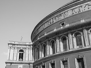 Image showing Black and white Royal Albert Hall in London
