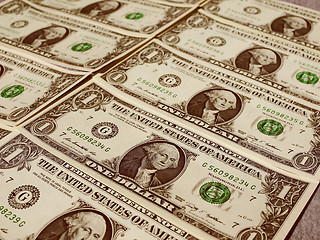 Image showing Retro look Dollar notes 1 Dollar