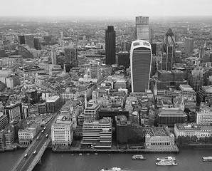 Image showing Black and white Aerial view of London