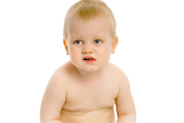 Image showing baby sitting on a white background