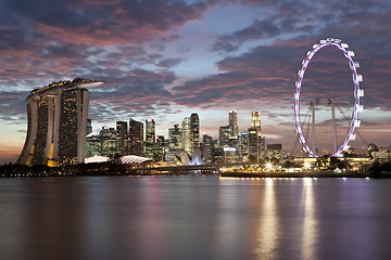 Image showing Singapore cityscape at sunset