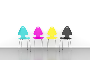 Image showing CMYK chairs