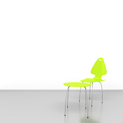 Image showing green chair and table