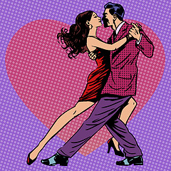 Image showing dance men women background hearts