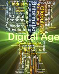 Image showing Digital age background concept glowing