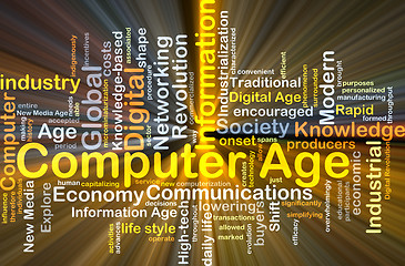 Image showing Computer age background concept glowing