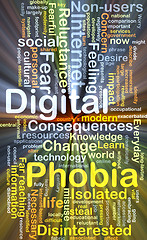 Image showing Digital phobia background concept glowing