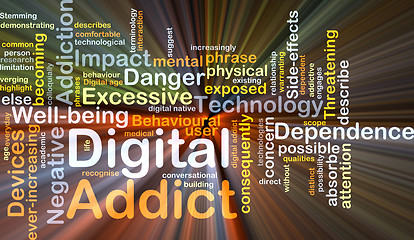 Image showing Digital addict background concept glowing