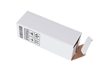 Image showing White cardboard box on a white background