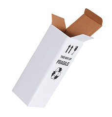 Image showing White cardboard box on a white background