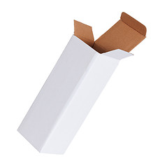 Image showing White cardboard box on a white background