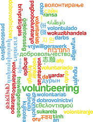 Image showing Volunteering multilanguage wordcloud background concept