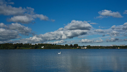 Image showing Lake in Denmark with beautiful sky