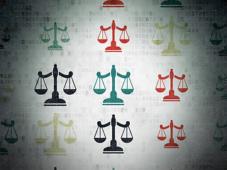 Image showing Law concept: Scales icons on Digital Paper background