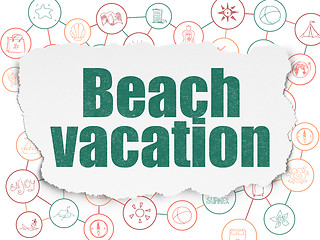 Image showing Vacation concept: Beach Vacation on Torn Paper background