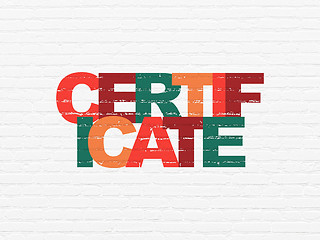 Image showing Law concept: Certificate on wall background