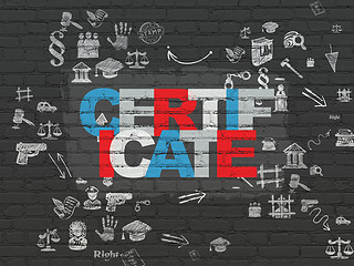 Image showing Law concept: Certificate on wall background