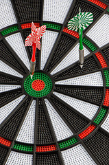 Image showing Dart board with dart