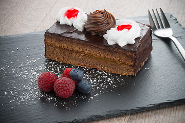 Image showing Piece of chocolate cake