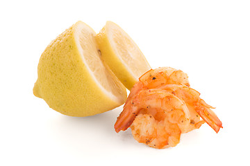 Image showing Shrimp with lime