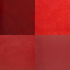 Image showing Set of red leather samples