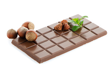 Image showing Chocolate Bar with hazelnuts