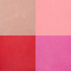 Image showing Set of pink leather samples