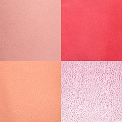 Image showing Set of pink leather samples