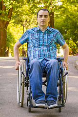 Image showing young man in wheelchair