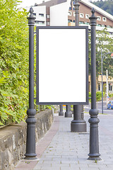 Image showing Empty billboard in city center