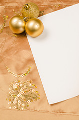 Image showing Gold christmas balls