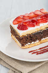 Image showing Chocolate strawberry cake 