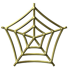 Image showing 3D Golden Spider Web