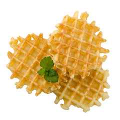 Image showing Pile of sweet waffles