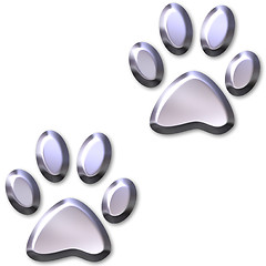 Image showing 3D Silver Animal Foot Prints